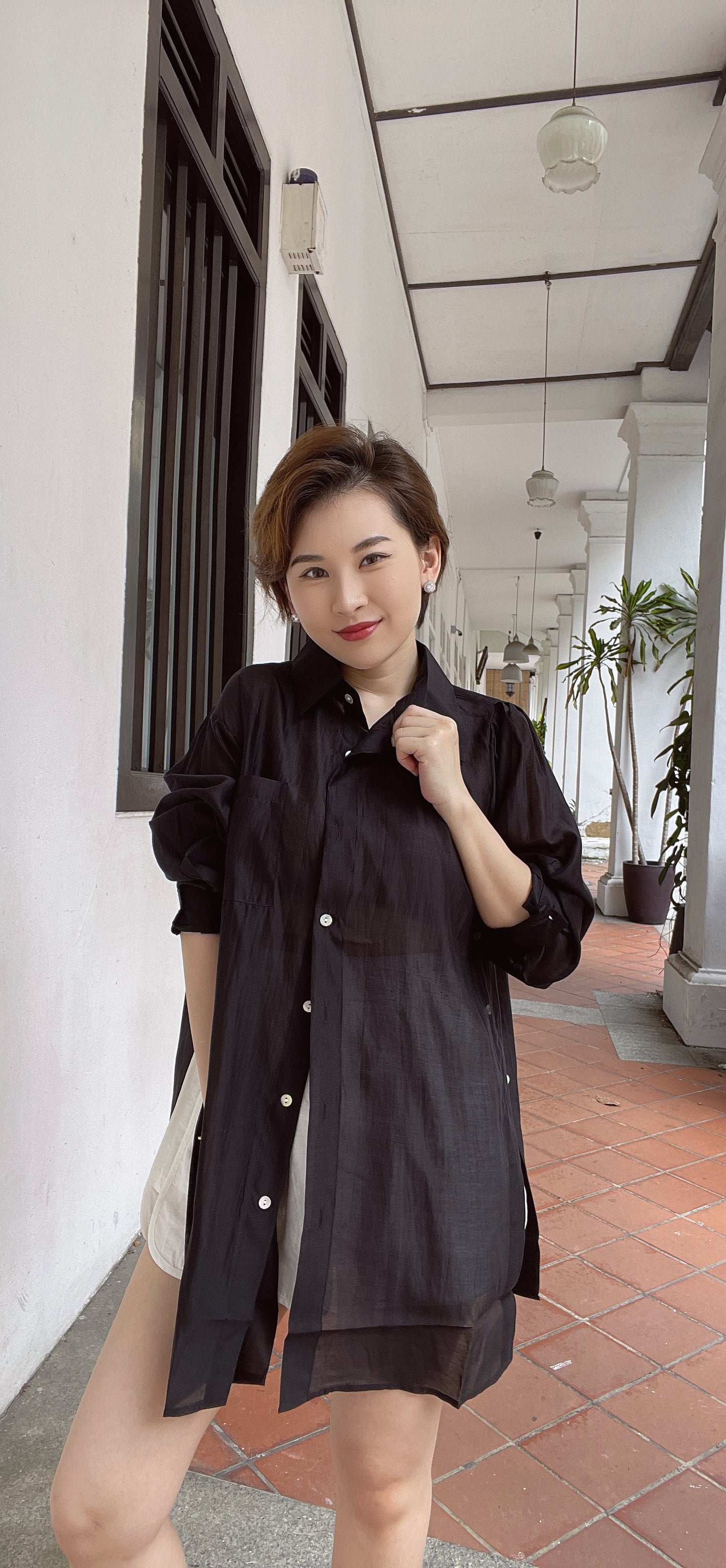 Maelys UV Protection Side Buttons Shirt