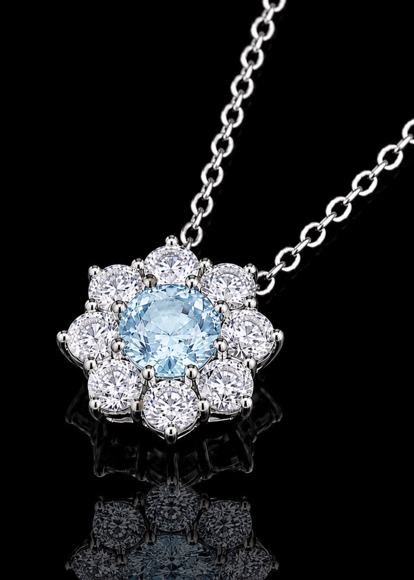 Stellar Blue Aquamarine Necklace