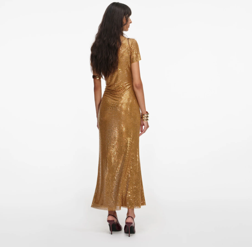Celestial Gold Drape Dress