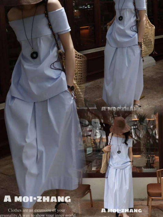 Beeba Off Shoulder Suitset - Top & Skirt