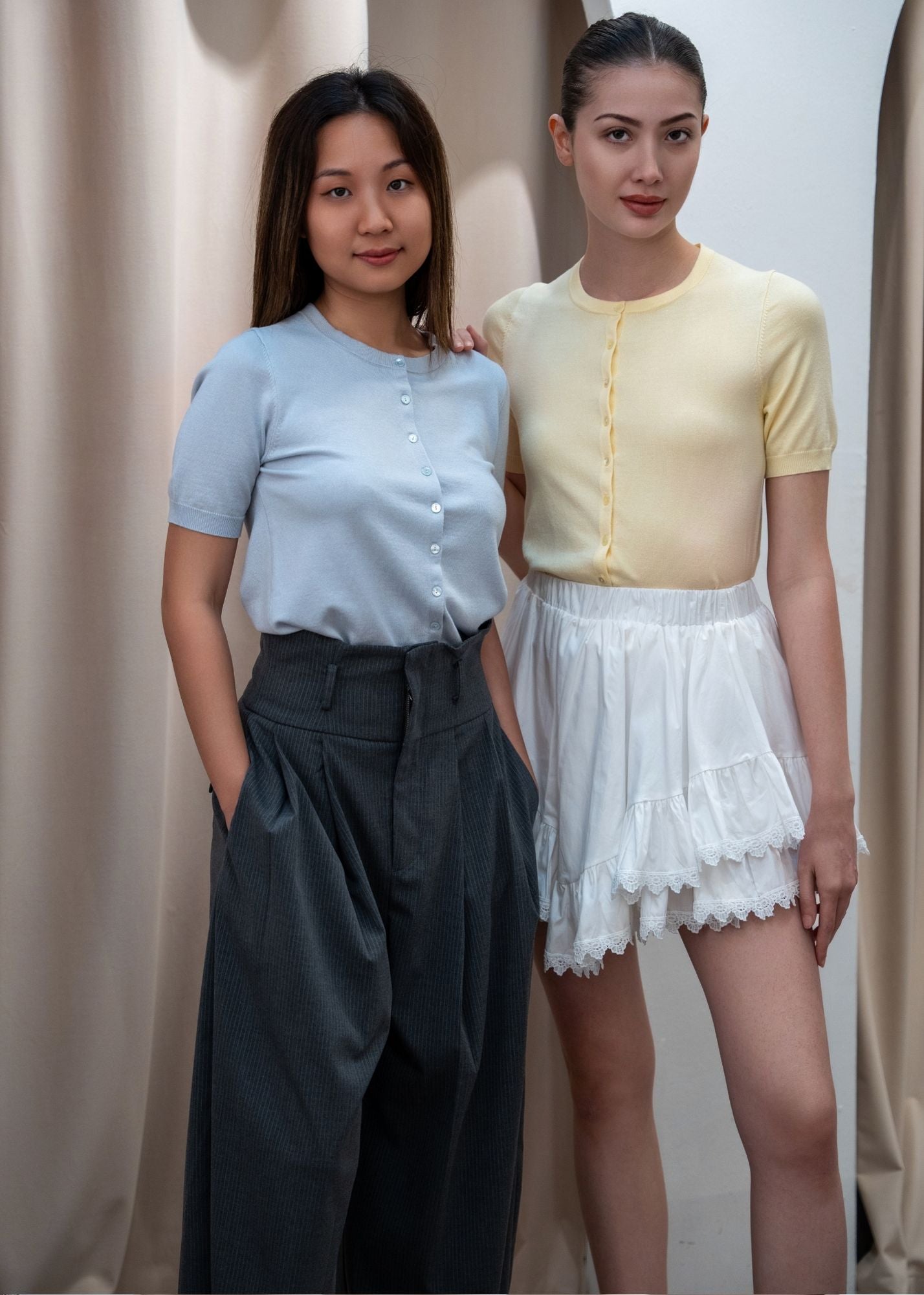 Claire Front Button Crop Blouse