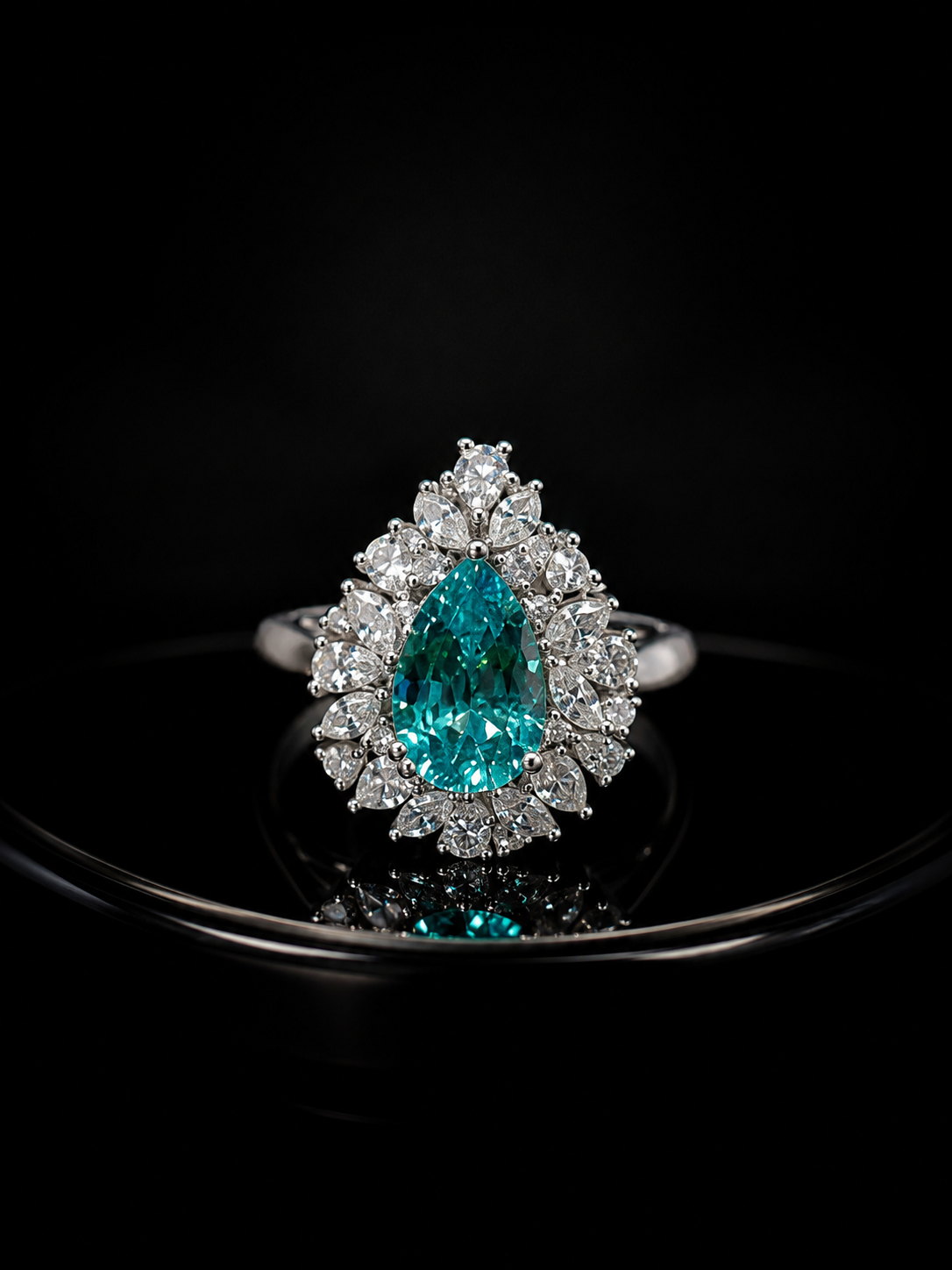 Azure Bloom Lab Grown Paraiba Ring