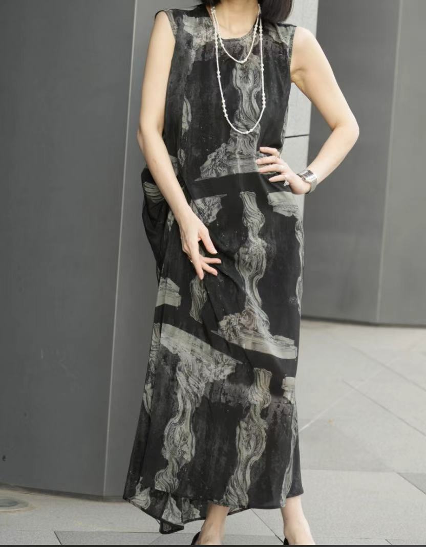 Aida Sleeveless Silk Dress