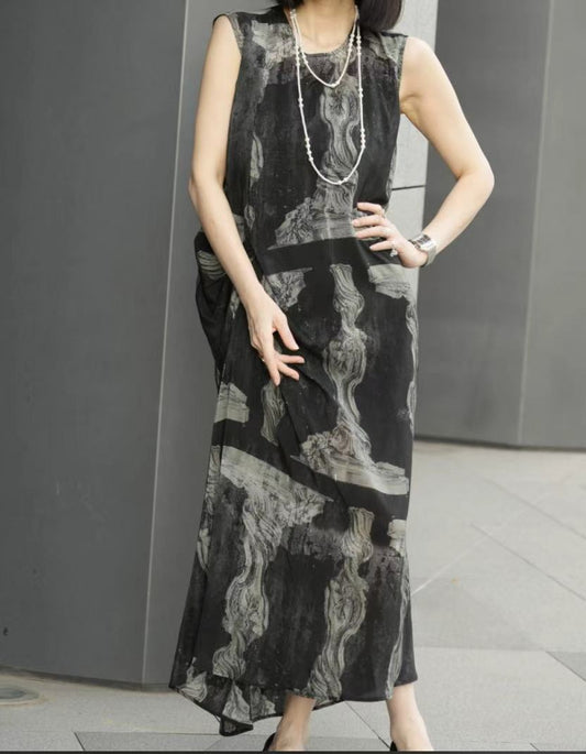 Aida Sleeveless Silk Dress