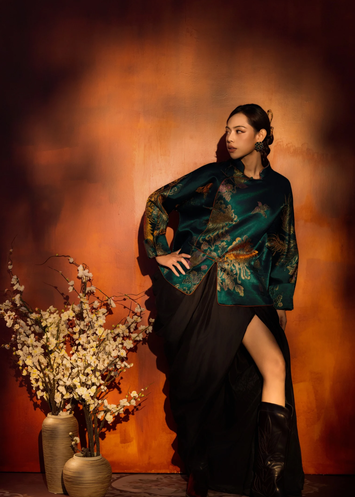 Jiya Long Sleeve Oriental Blazer