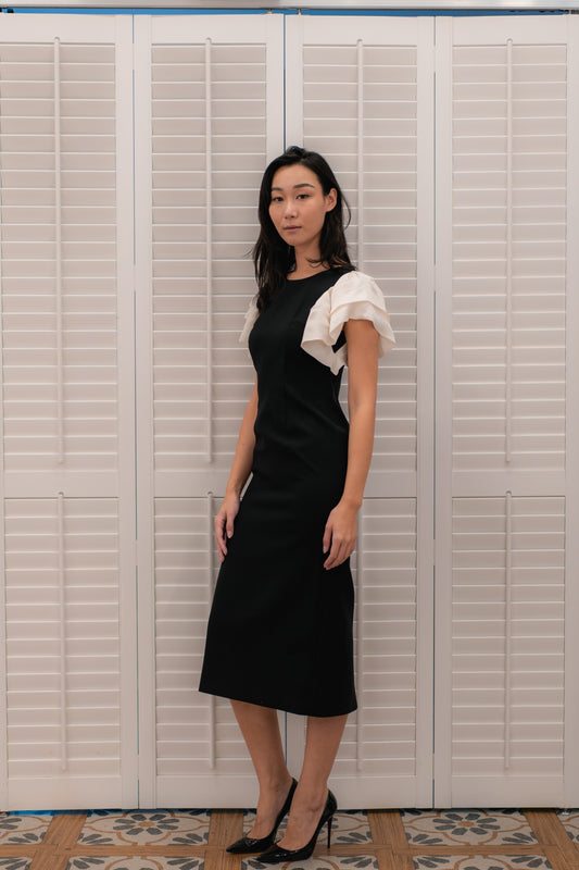 Fiorella Ruffle Sleeve Midi Dress