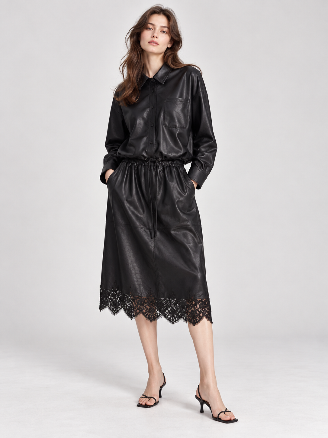 Noir Ease Leather Shirt