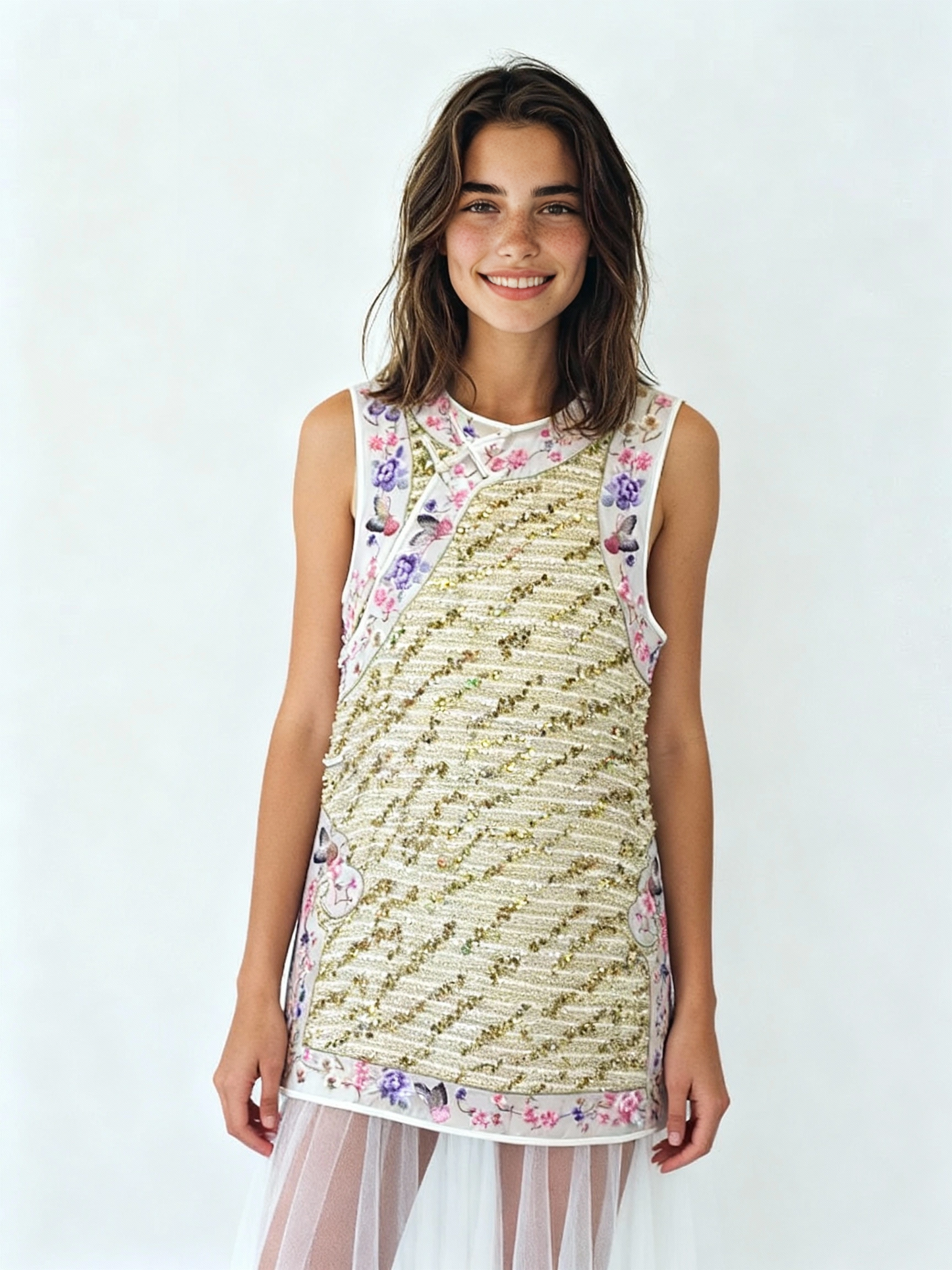 Xin Yue Embroidery Sleeveless Dress