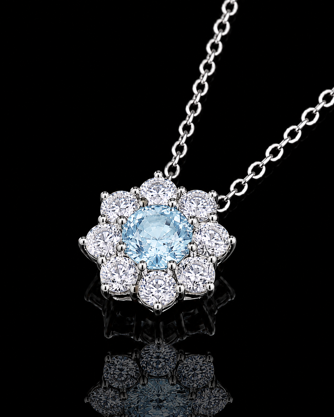 Stellar Blue Aquamarine Necklace