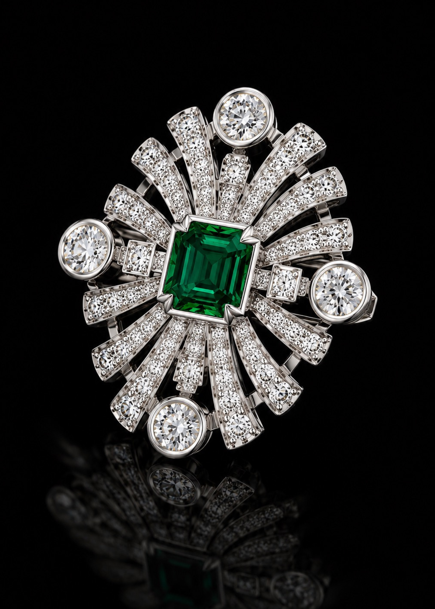 Verdant Radiance Lab Grown Emerald Brooch
