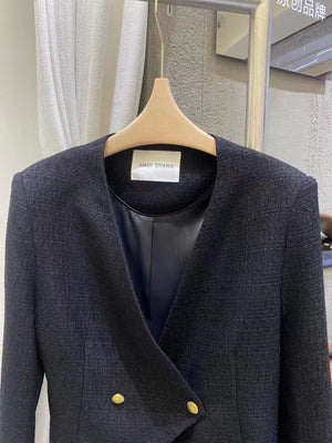 Chanxin Long Sleeve Tweed Blazer