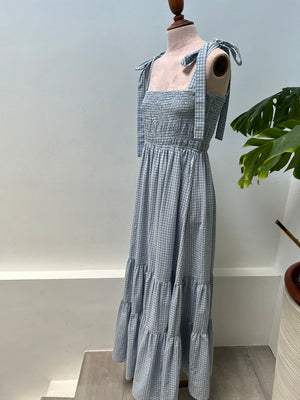 Tansy Tie Strap Shirred Bust Maxi Dress