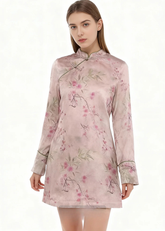 Xia Mulberry Silk Long Sleeve Dress