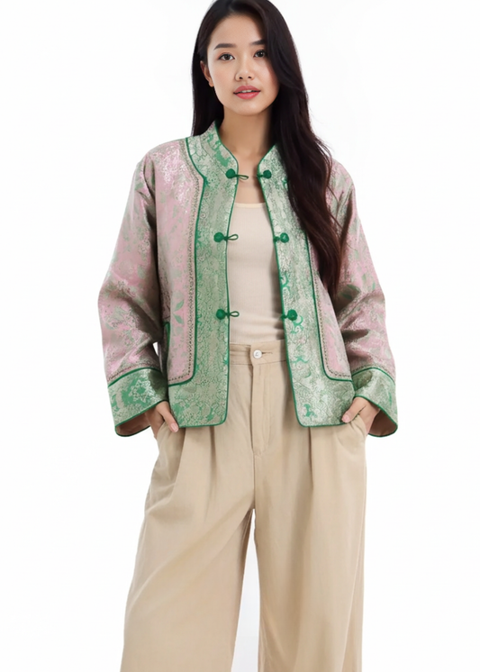 Ming Silk Embossed Oriental Jacket