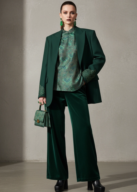 Ting Oriental Mulberry Silk Long Sleeve Blouse