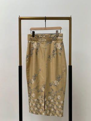 Daphne Pleated Waist Front Slit Skirt