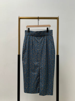 Daphne Pleated Waist Front Slit Skirt