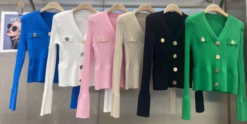 Samira Belle V-Neck Knitted Cardigan