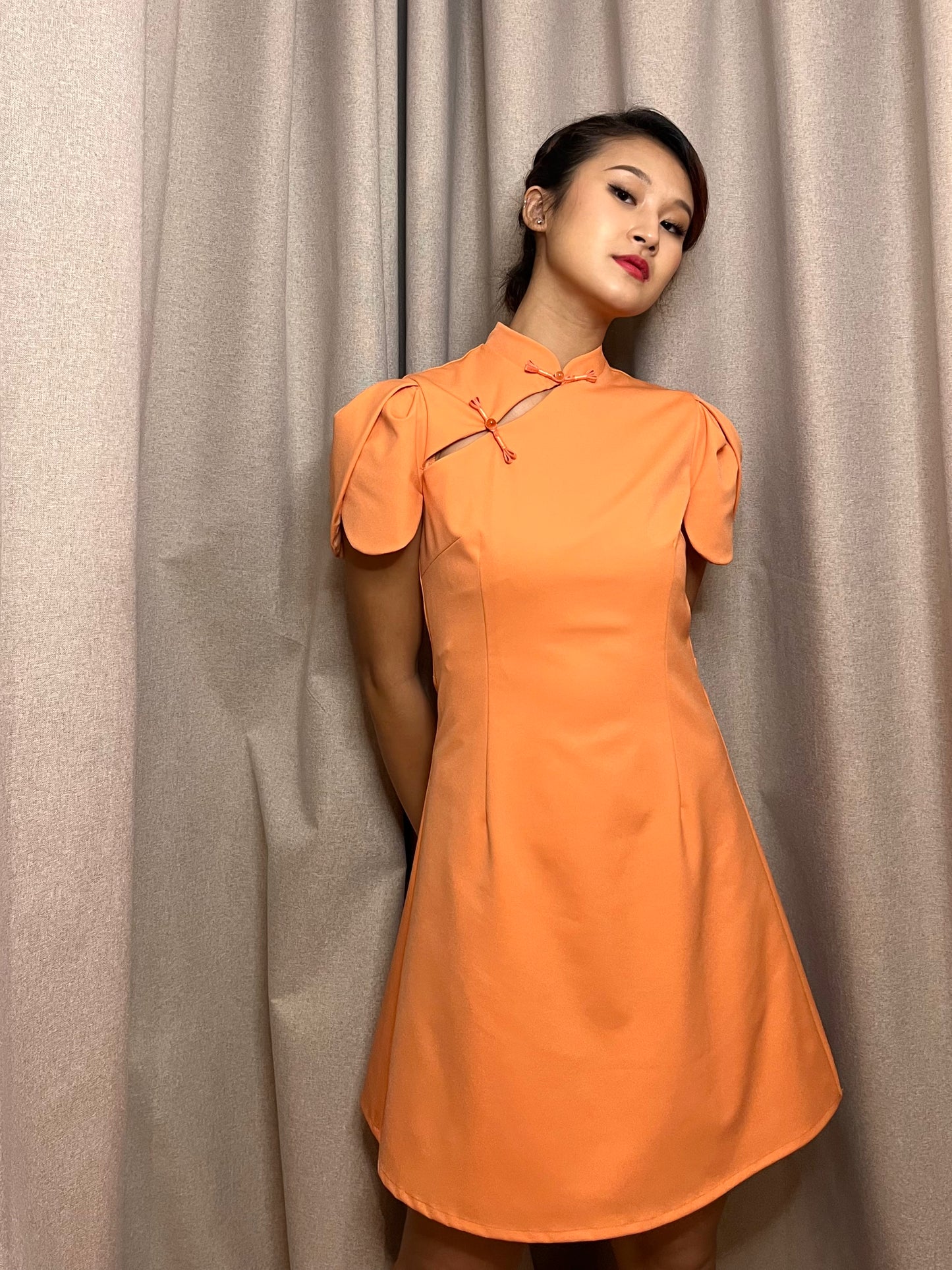 Tulip Petal Sleeve Cheongsam