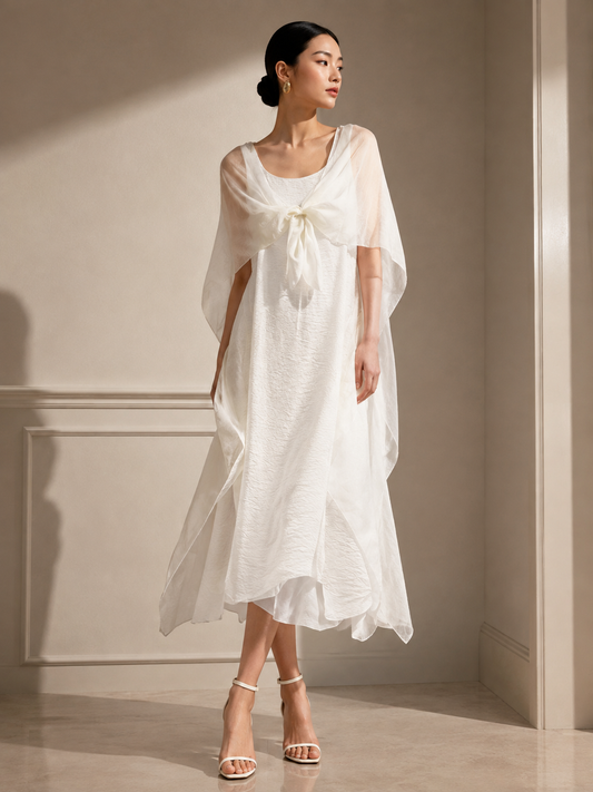 Étoile Flowing Cape Maxi Dress