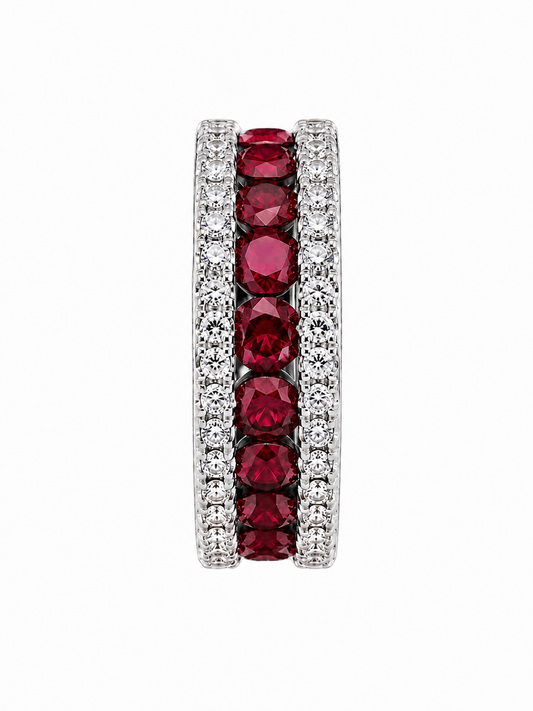 Crimson Arc Lab-Grown Ruby Earrings