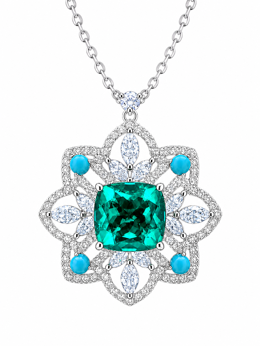 Emerald Fleur Lab-Grown Emerald Necklace