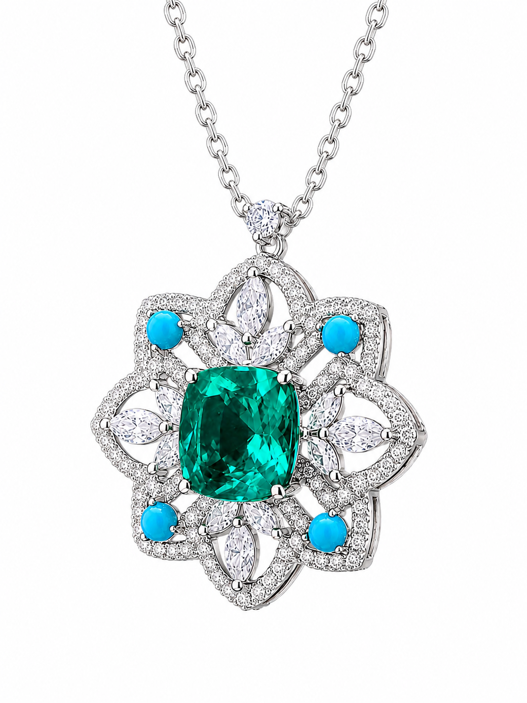 Emerald Fleur Lab-Grown Emerald Necklace