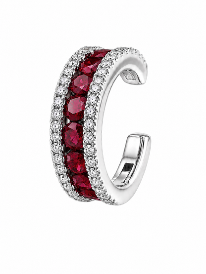 Crimson Arc Lab-Grown Ruby Earrings