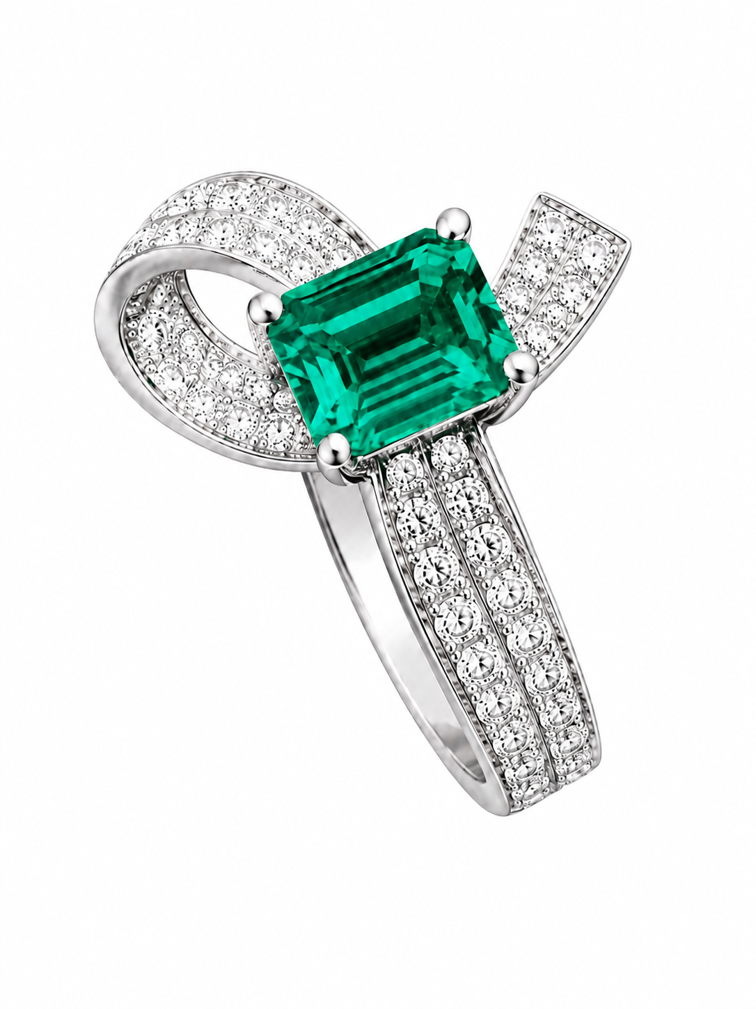 Verdant Éclat Lab-Grown Emerald Ring