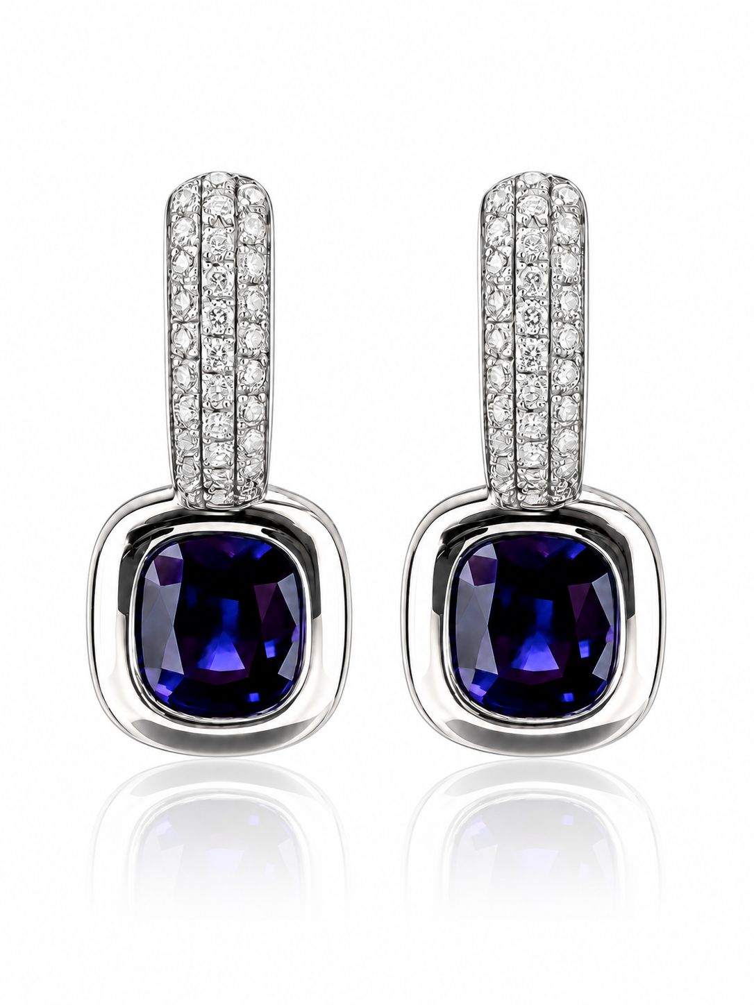 Midnight Halo Lab-Grown Sapphire Earrings
