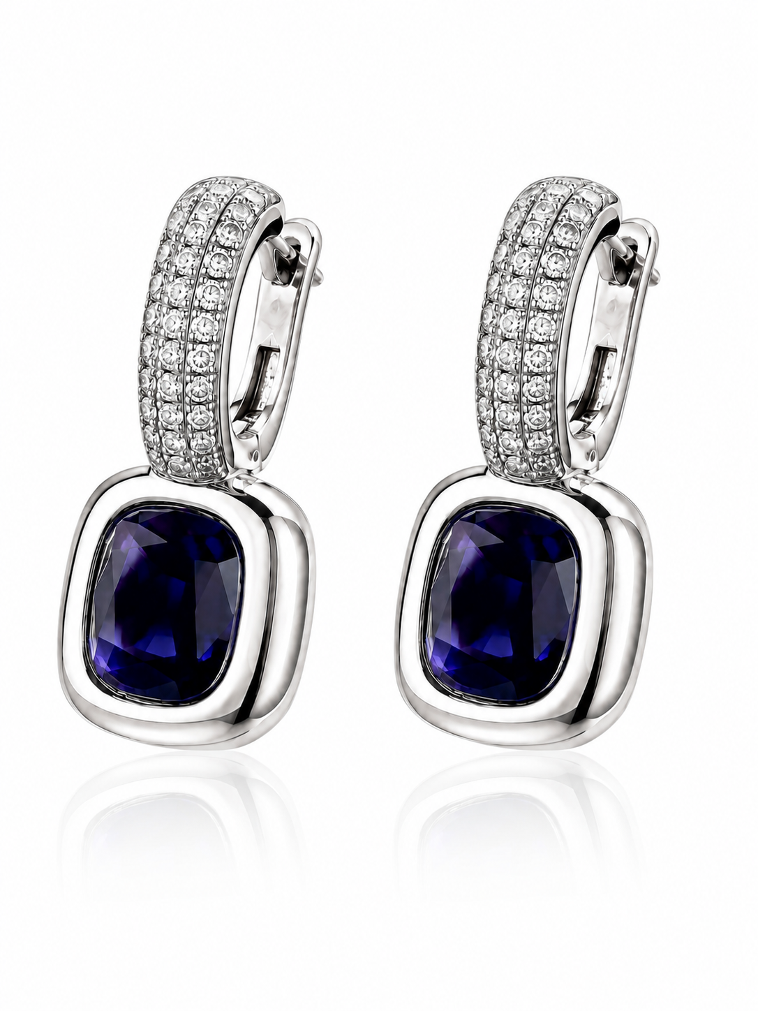 Midnight Halo Lab-Grown Sapphire Earrings