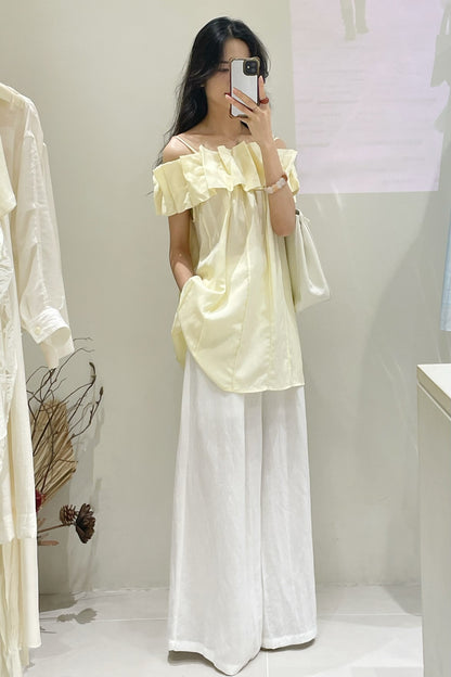 Yara Front Gathered Off Shoulder Top