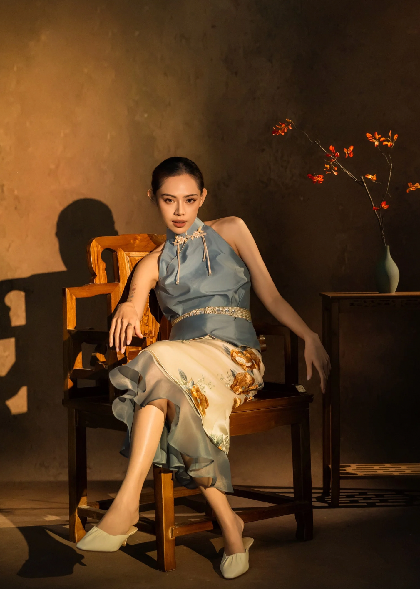 [Bespoke] LeiSi Silk Embroidery Ruffle Skirt