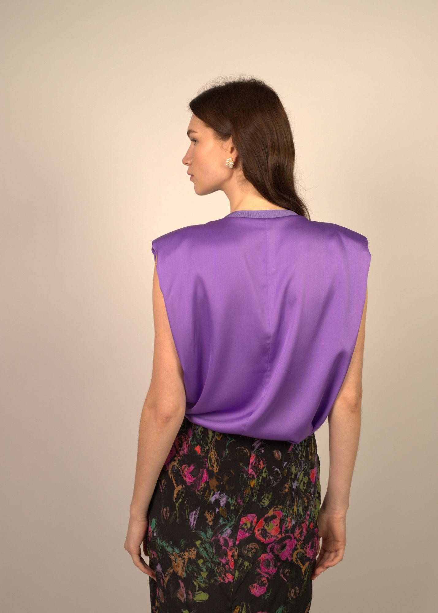 Irma Shoulder Pads Silk Top