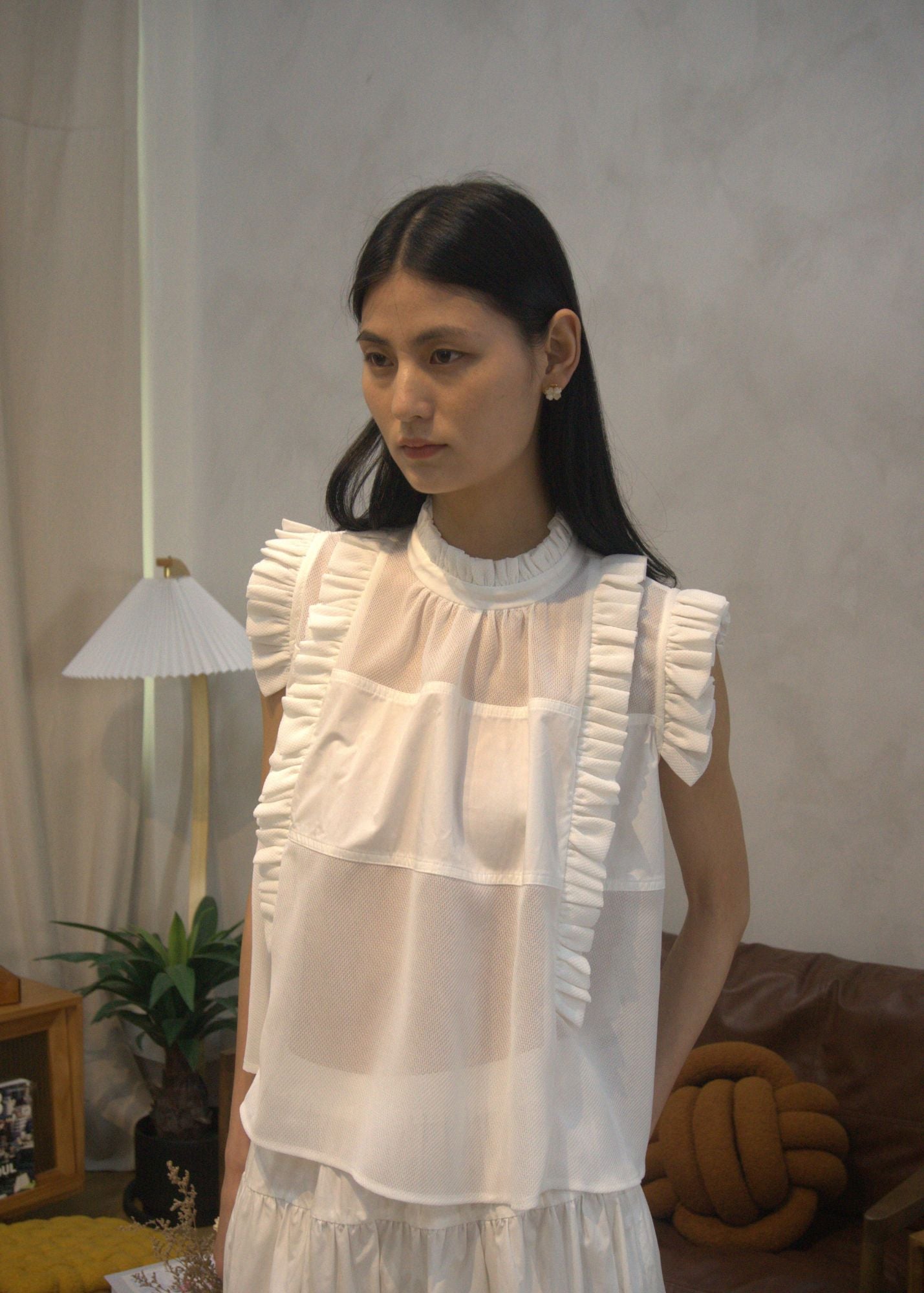 Karla Ruffle Frills Sheer Top