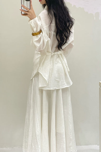 Elana Long Sleeve Sheer Blouse