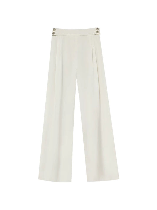 Ciara Side Button Silk Pant