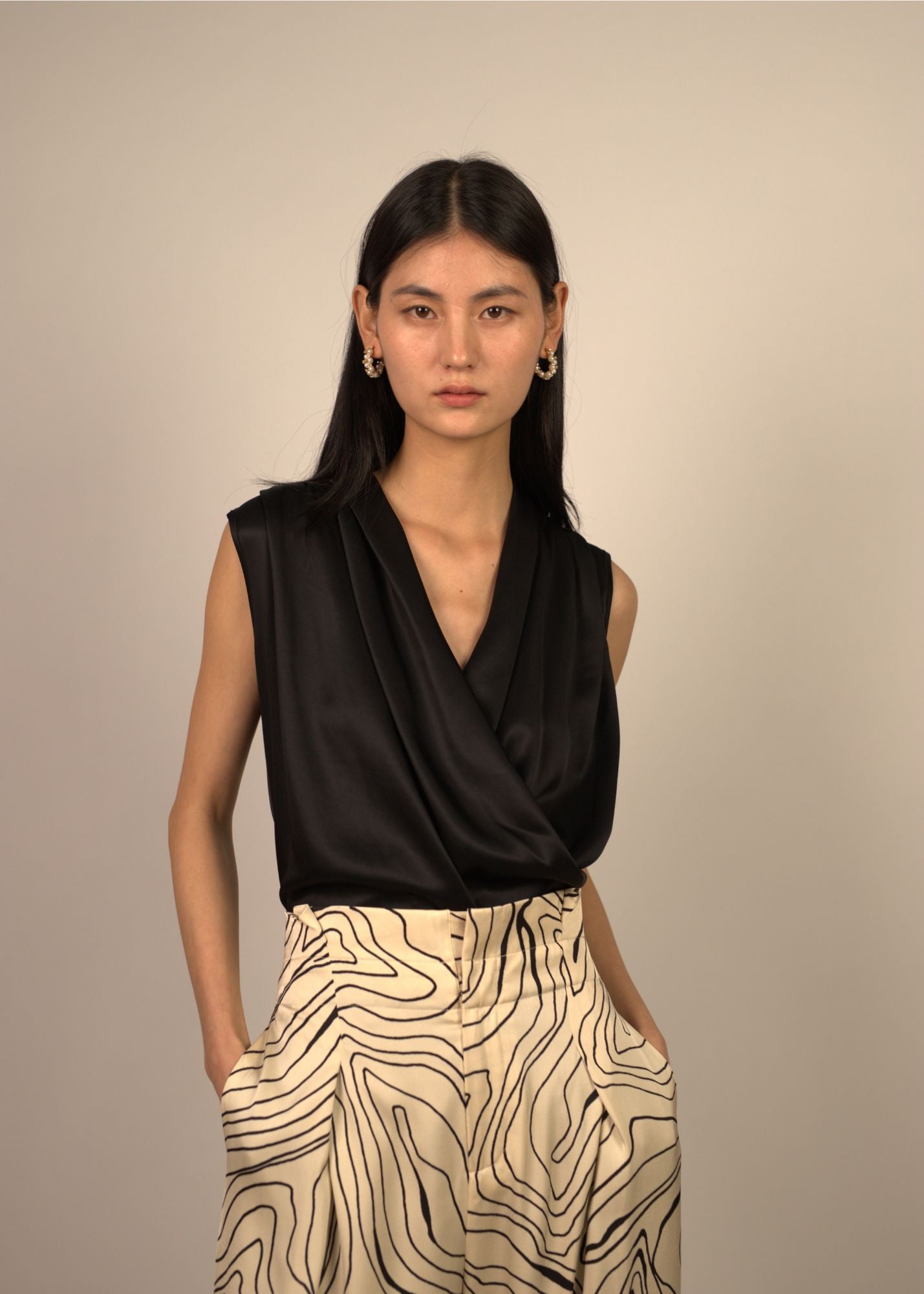 Jimena Draped Silk Top