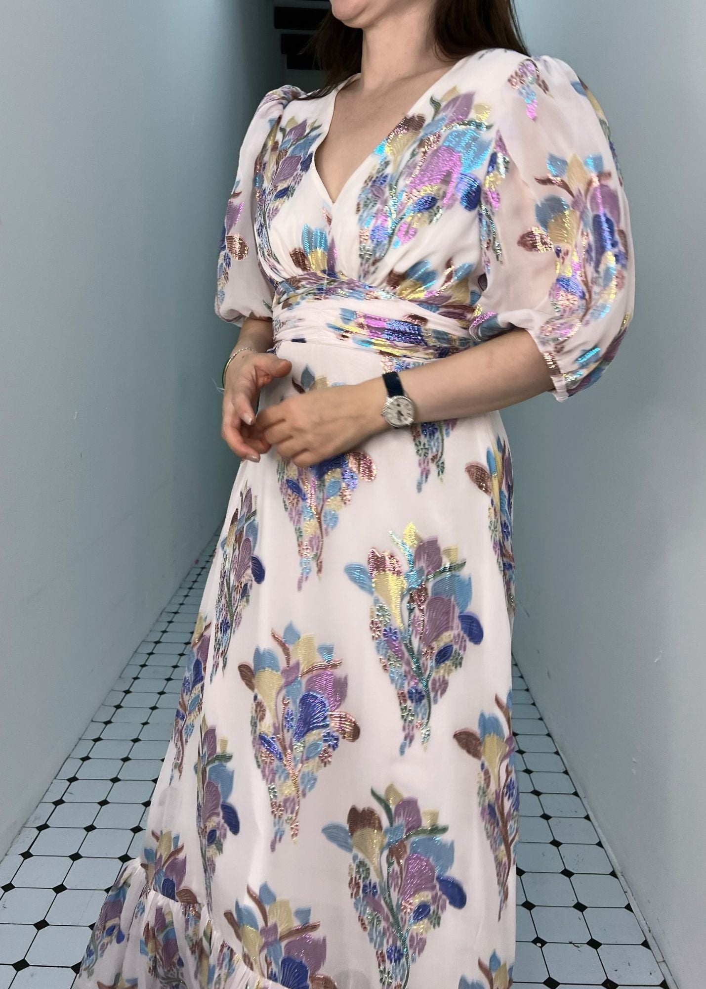 [BESPOKE] Aurora Silk Puffy Sleeve Maxi Dress