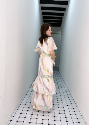 [BESPOKE] Aurora Silk Ruffles Maxi Dress