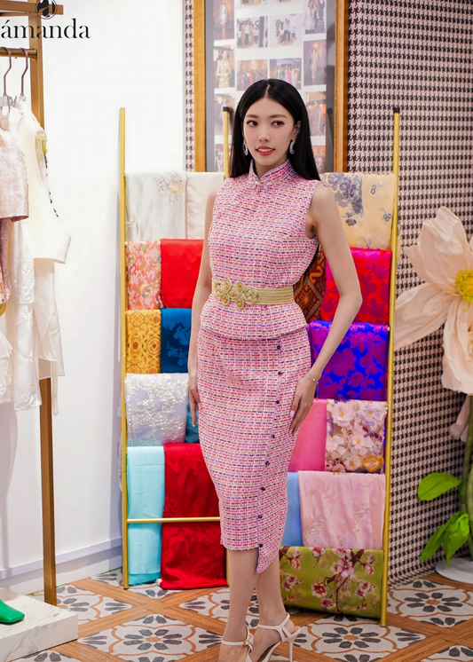 [Bespoke] Ru Yi Tweed Suitset - Top + Skirt