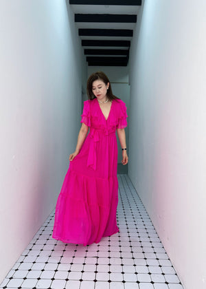 [BESPOKE] Nettie Silk Ruffles Maxi Dress