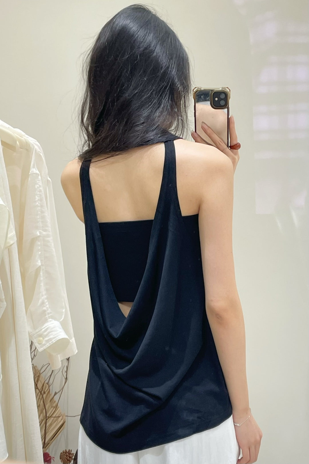 Caspia Draped-back Halter Tank Top