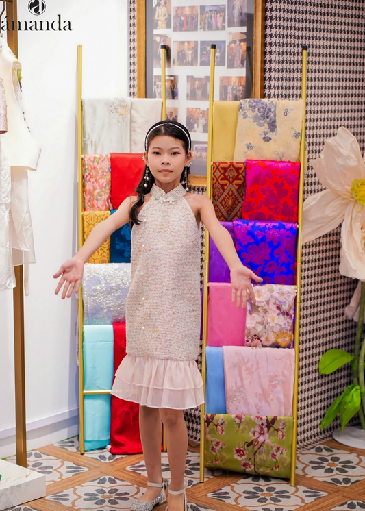 [Bespoke] YaLei Halter Neck Cheongsam - Kids