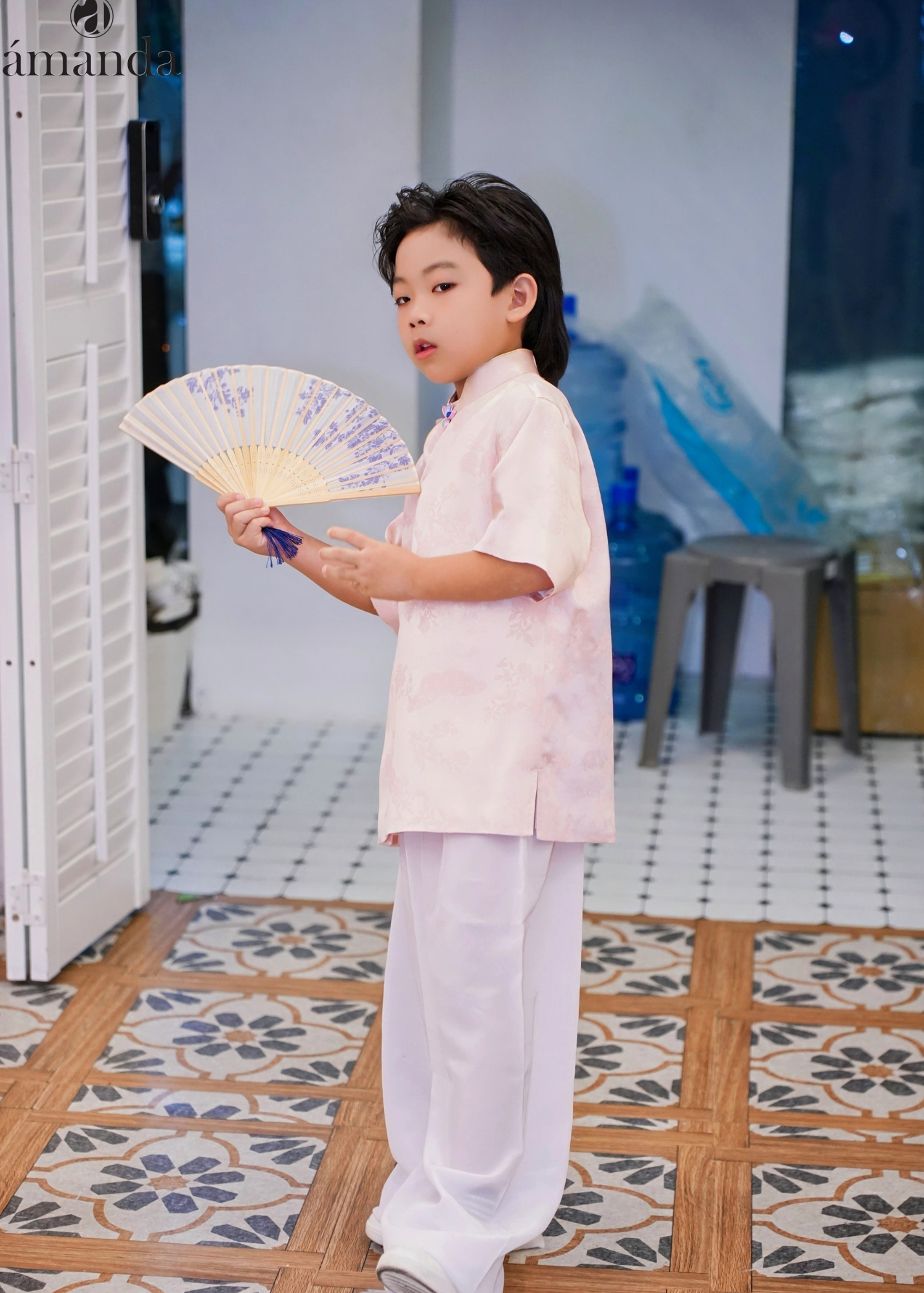[Bespoke] XinXi Side Open Men Oriental Top - Kids – Amanda Fashion Gallery