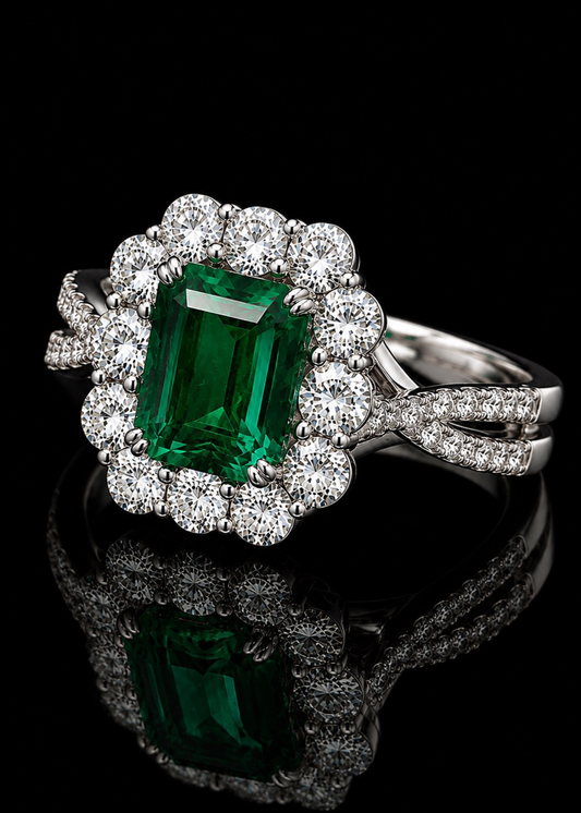 Emerald Royale Lab Grown Emerald Ring