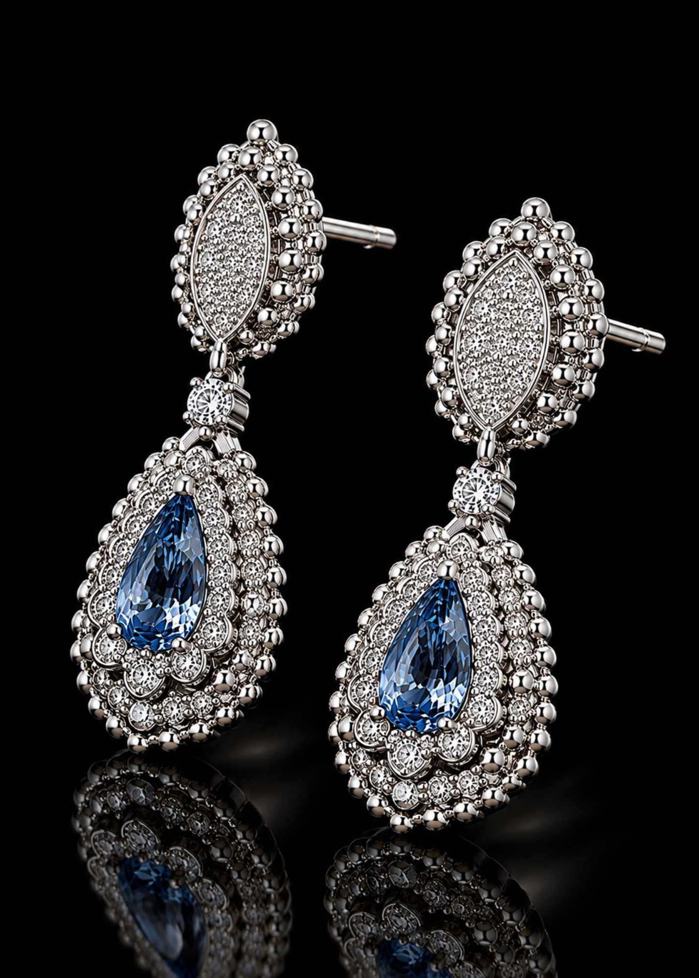 Azure Dewdrop Lab Grown Spinel Earrings