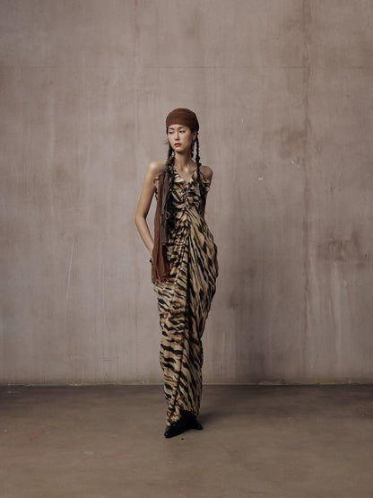[Pre-Order] Brooke Halter Neck Dripped Dress