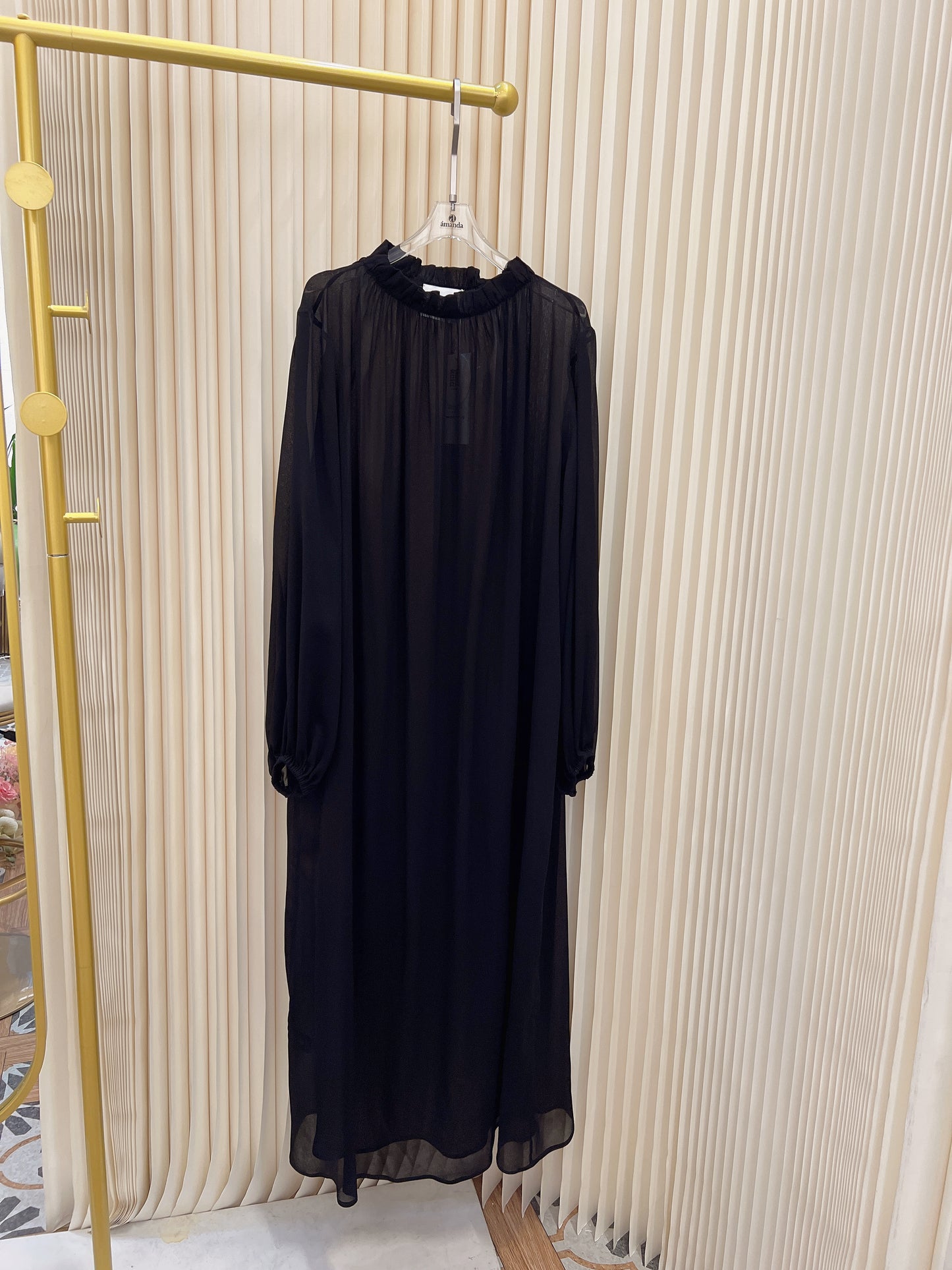 [BESPOKE]Asa High Collar Silk Maxi Dress