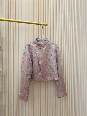 [BESPOKE] Gyda Silk Embosses Wrap Blouse